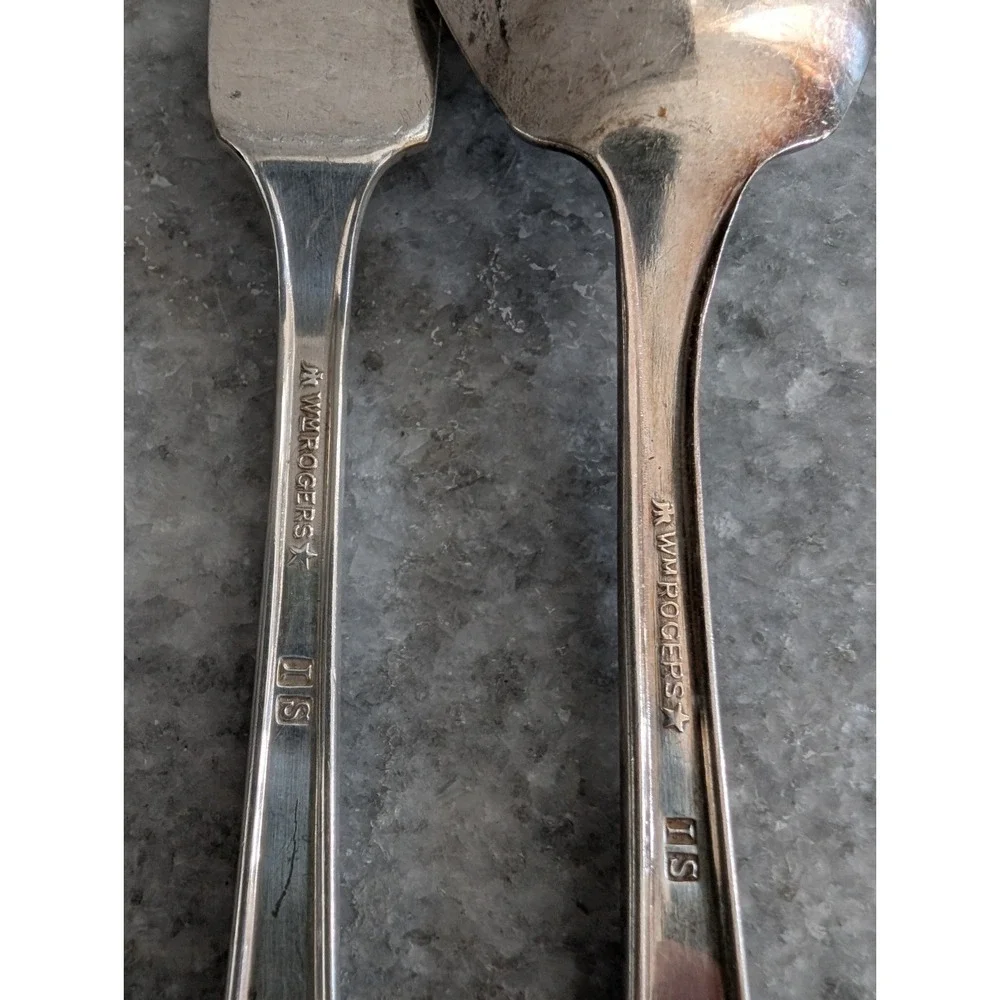 Wm Rogers International Silver Sugar Spoon‎ & Spreader Silver plated